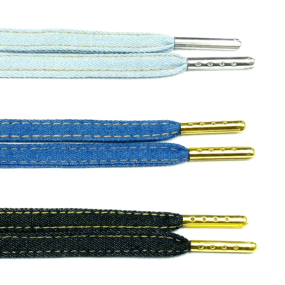 Denim Flat Shoelaces